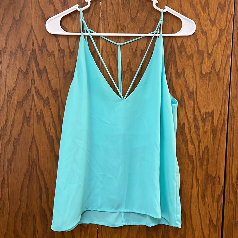 Blue Timing Sleeveless V-neck Blouse